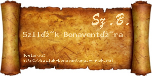 Szilák Bonaventúra névjegykártya
